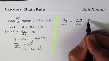 Understand Concept to Apply Chain Rule to find derivative of  y = (ax + b)^n