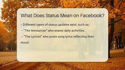 What Does Status Mean on Facebook? - Everyday-Networking