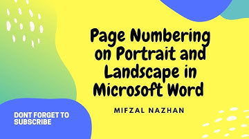 Page Numbering on Portrait and Landscape Layout in Microsoft Word