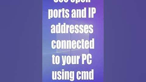 💻 CMD Trick: See open ports and IP addresses connected to your PC using cmd. #cmd #cmdtricks