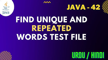 Find Unique and repeated word in text txt file java || Using HashSet Urdu/Hindi (Jawad Aslam)