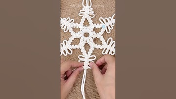 Macrame Snowflake ❄️ #christmasdiy #christmas #diycrafts #macramechristmas