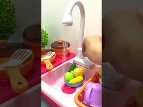 Кухня WD-Y41 (18шт) мийка (ллється вода), 39,5-24,5-34см, плита, посуд, продукти, 29предм, на бат-ці, видео 1