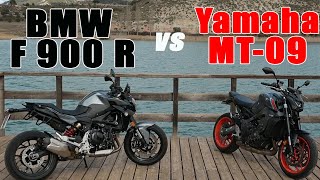 BMW F 900 R vs Yamaha MT09: naked middleweight sport bike shootout.