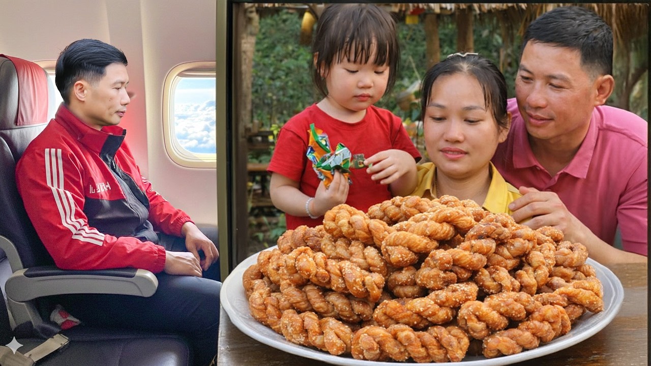 How to Make Twisted Fried Dough Sticks to Sell - Husband's First Time Flying | Ly Phuc An