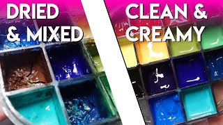 How to DEEP CLEAN your gouache travel palette ✶ extremely satisfying & relaxing