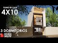 Plano de casa de 4x10 metros