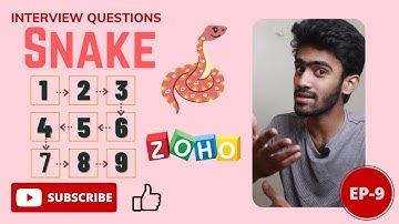 Zoho Coding Question | Snake Pattern | Daily Dose-9 | Tamil | code io