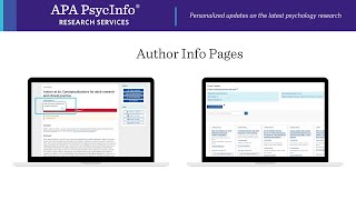 APA PsycInfo - Author Info Pages