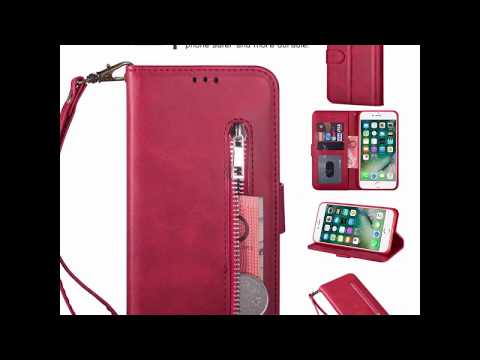 iPhone 7 Plus/8 Plus Zipper Pocket Wallet Stand Case with Strap