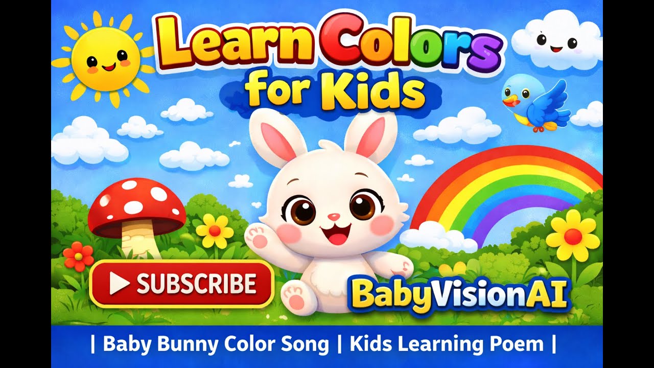 Learn Colors for Kids 🌈 | Baby Bunny Color Song | Kids Learning Poem | BabyVisionAI