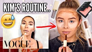 I FOLLOWED KIM KARDASHIANS MAKEUP ROUTINE + 'BEAUTY TIPS'...