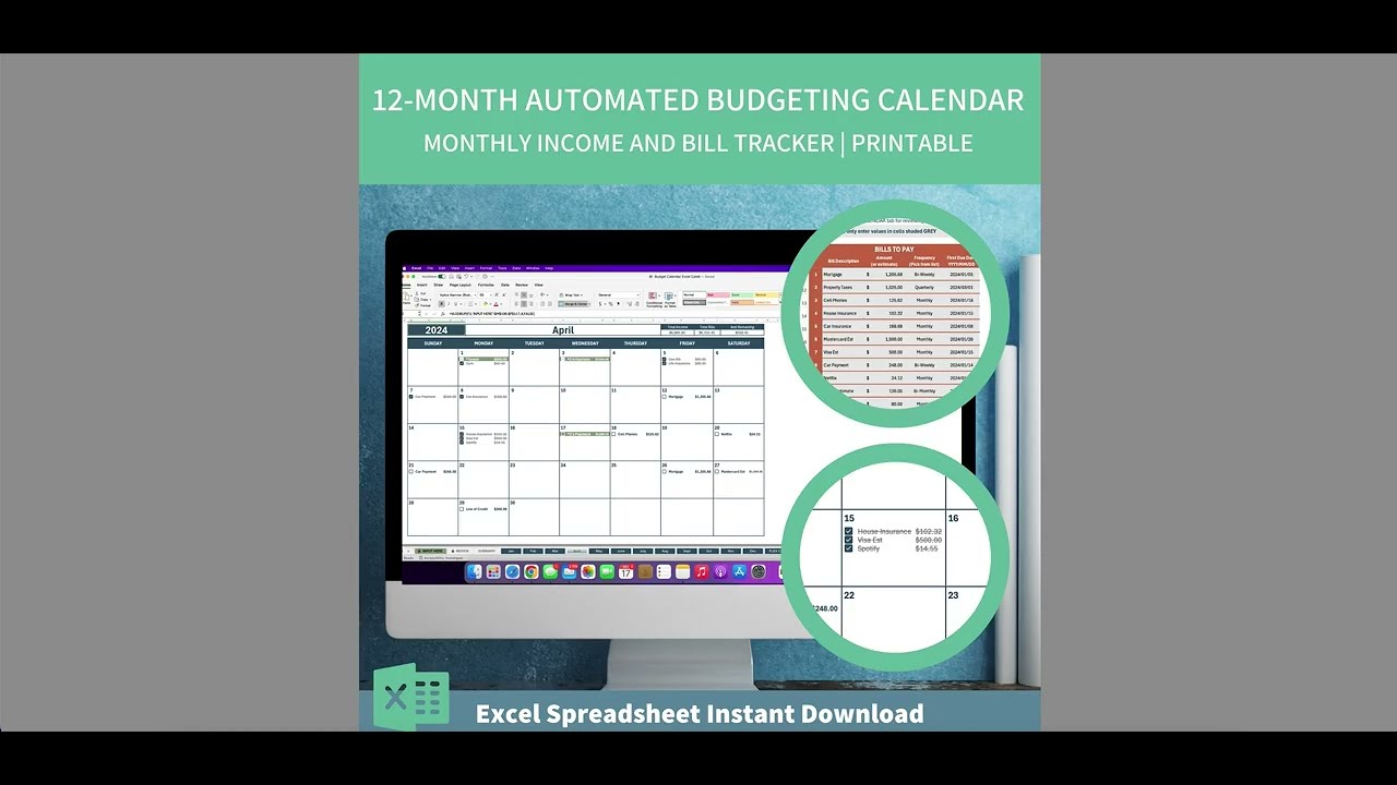 📅 Monthly Budget Calendar | Income & Bill Tracker Spreadsheet Walkthrough | StepAhead Sheets