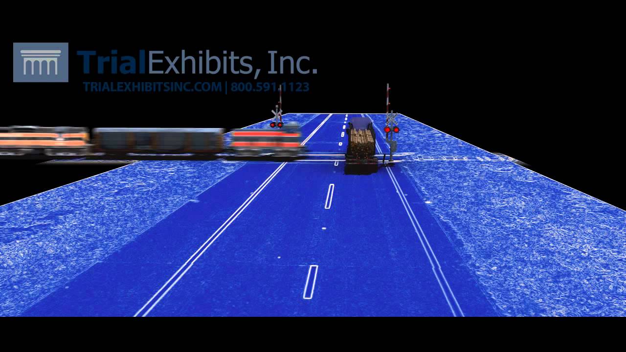 Train Smashes Logging Truck - 3D Animation