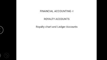 Royalty chart and Ledger Accounts