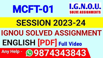MCFT 1 Solved Assignment 2023-24 English, MCFT 1 Solved Assignment 23-24, MCFT-01 Assignment