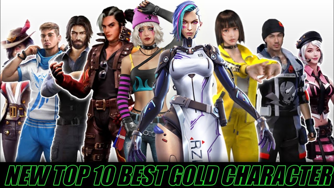 TOP 10 BEST GOLD CHARACTER IN FREE FIRE |  Best Gold character ability test | Best character in FF !