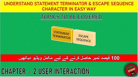 STATEMENT TERMINATOR WORKING | ESCAPE SEQUENCE CHARCTER WORKING | C PROGRAMMING | L-12