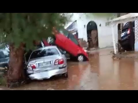 severe flooding natural disaster Milina Pelion 2023 Greece 🇬🇷