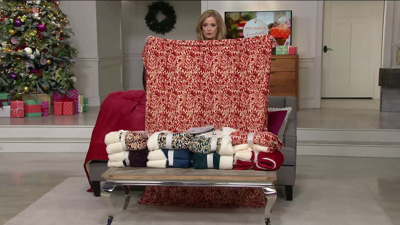 ED On Air S/2 Suedemink Vintage Paisley Throws by Ellen DeGeneres on