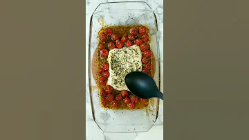 Trending TIK TOK PASTA - Baked Feta and Cherry tomatoes #pasta