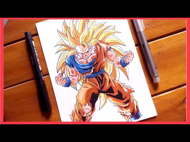 Arte em desenhar br - Desenho do Goku Super Saiyajin 3 🖋💪