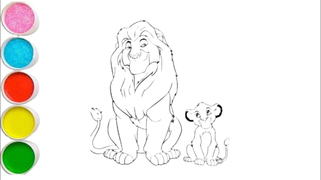 Mufasa and Simba  Drawing, Painting & Coloring For Kids and Toddlers_ Child Art
