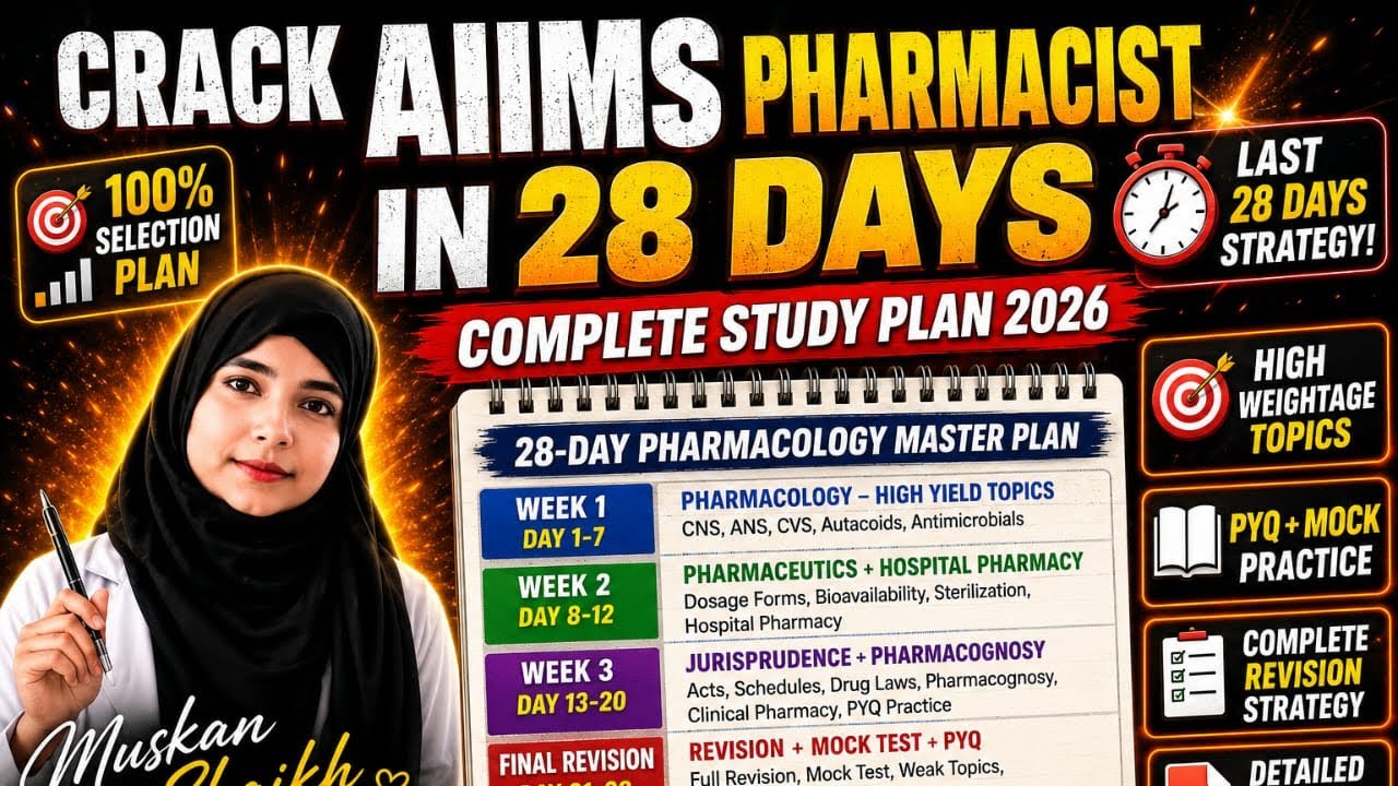 Crack AIIMS Pharmacist in 28 Days 💊🚀|contact 9322383584