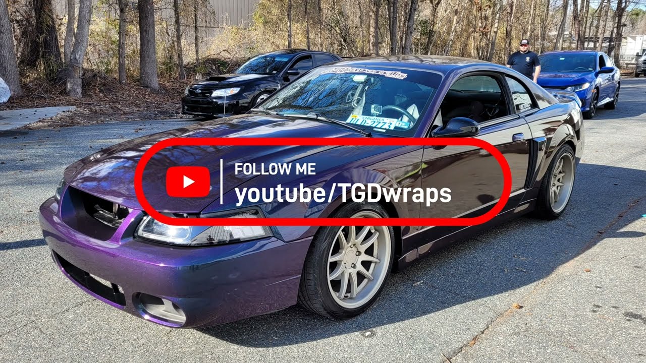 2002 Ford mustang GT unwrap and rewrap in 3m gloss deep space
