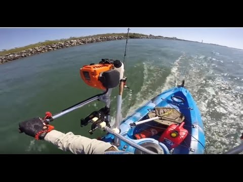 KAYAK PETROL MOTOR 4 stroke 1.5hp review and test - YouTube