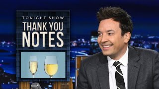 Thank You Notes: Champagne Glasses, Whole Foods Gourmet Food Section | The Tonight Show