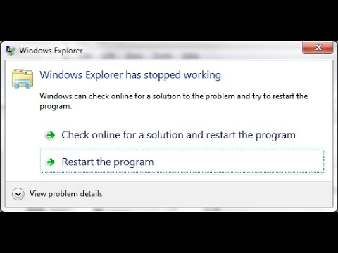 حل مشكلة Windows Explorer Has Stopped Working Youtube