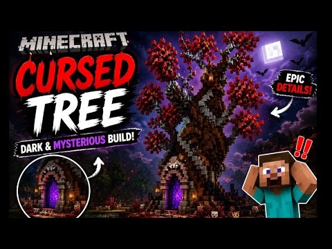 Minecraft Cursed Tree Build 🌳😈 || Dark Fantasy Tree in Minecraft 🔥|| # ...