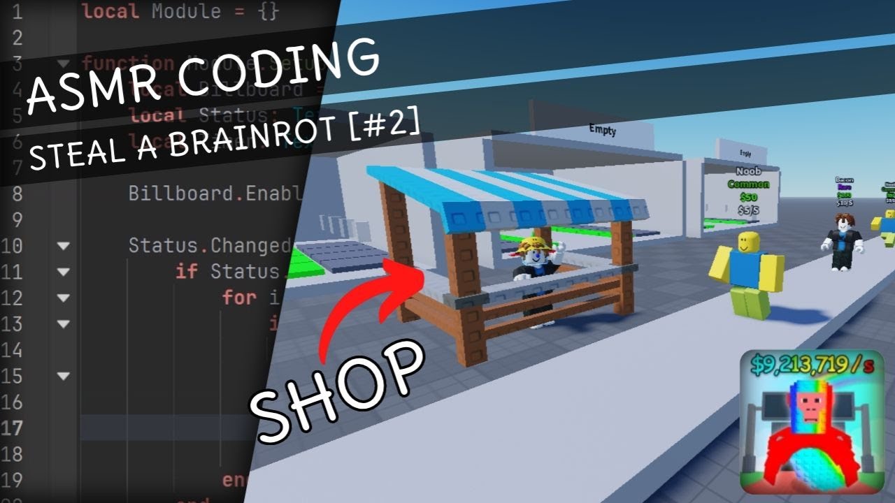 ASMR Coding - Steal A Brainrot - Roblox Studio [#2] - YouTube