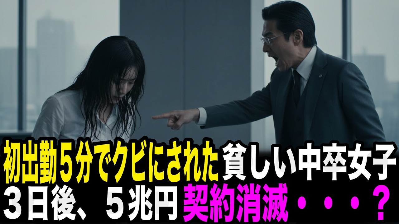 初出勤５分で解雇された貧しい中卒女子。助けたアメリカ人の正体は…3日後、5兆円契約が消滅