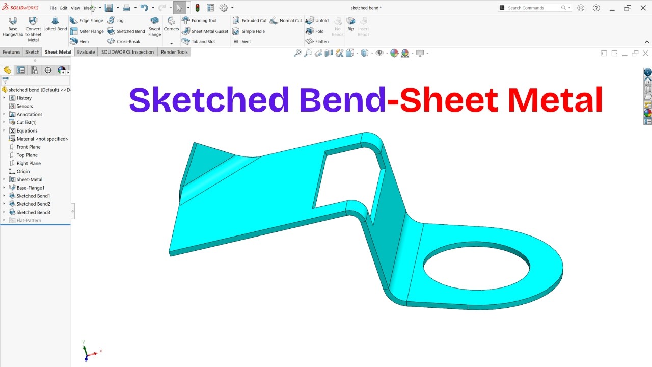 Sketched Bend in SolidWorks Sheet Metal | Complete Tutorial - YouTube