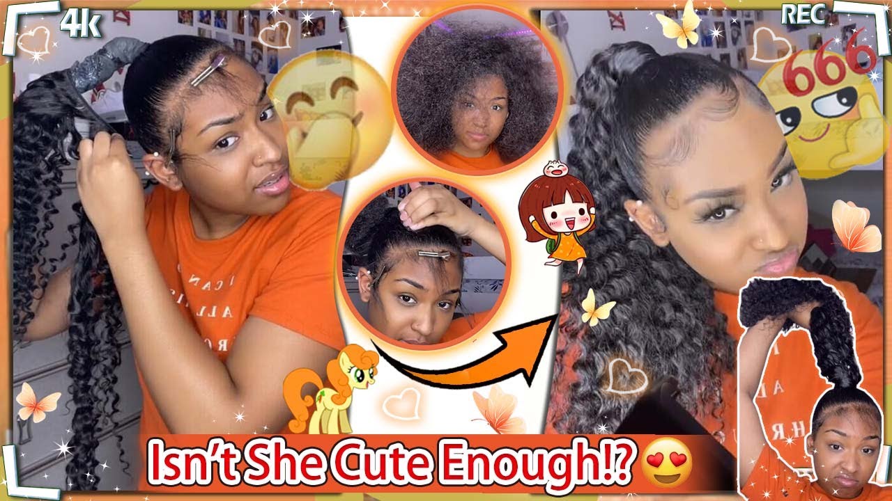 💨Inspired High Genie Ponytail | Deep Wave Hair Bundles | Viral Style 