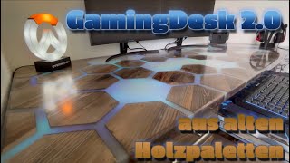 Epoxy Gaming Desk made of old Paletts