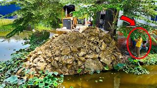 Start Incredible New PROJECT! Land Filling by Expert Bulldozer Push Soil with 5Ton Truck Unloading