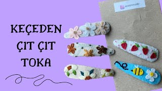 Keçe Toka Yapımı - İki Farklı Yöntemle Kendi Tokanı Yap - Sat Easy DIY Pinterest Hair Clips