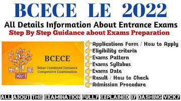 BCECE LE 2022 : Notification, Applications, Exams Dates, Eligibility, Pattern, Syllabus, Results