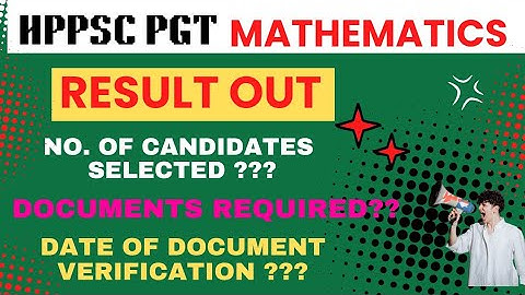HPPSC PGT Maths Screening Result l Candidates Selected l Documents Required l Date of Verification