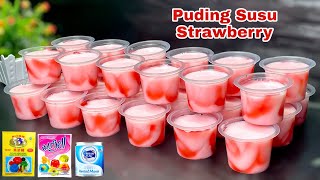 Semua Menyukainya Silky Puding Susu Strawberry, Lembut Dan Lumer