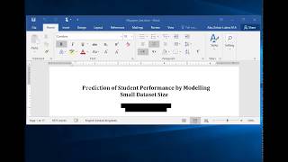 Prediction of Student Performance by Modeling Small Dataset Size