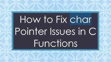 How to Fix char Pointer Issues in C Functions