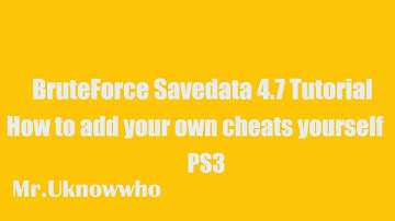 BruteForce Savedata 4.7 Tutorial | How to add you own cheats  yourself