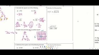 square root practice test review 2