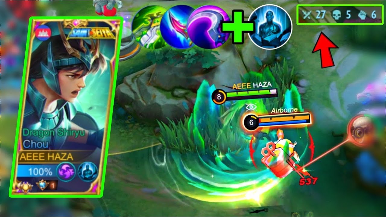 HAZA THIS is PLAY CHOU | Users Spell Petrify 99& Get 27 Kills Auto in Mythic Rank | Top 1 Chou Build