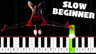 Post Malone, Swae Lee - Sunflower (Spider-Man) - SLOW BEGINNER Piano Tutorial