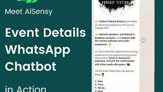 Build WhatsApp Chatbot For A Podcast Event, WhatsApp Chatbot In Action screenshot 1
